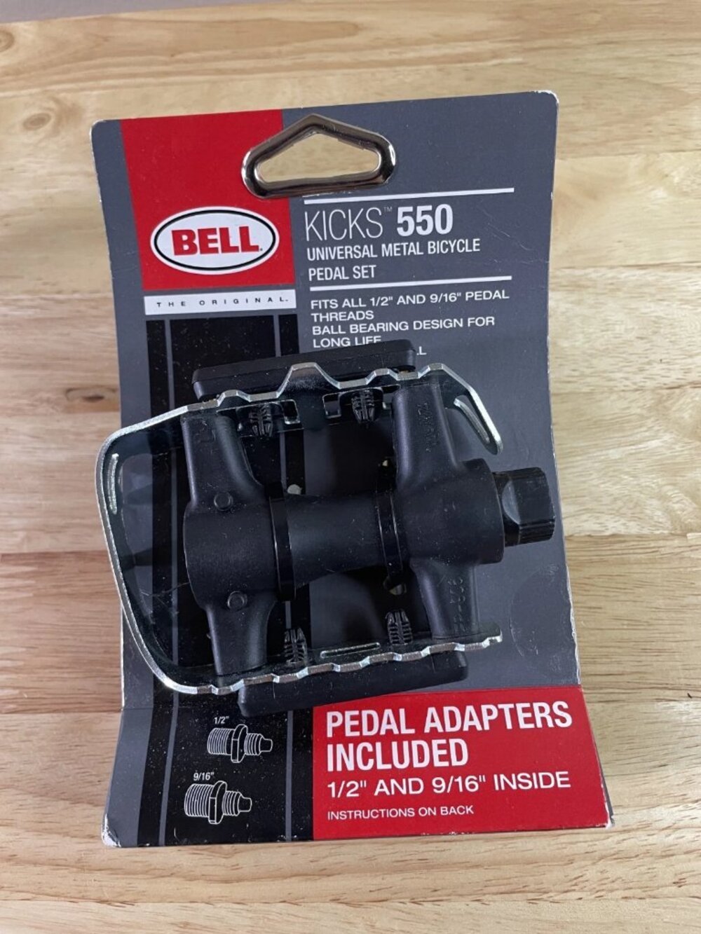 Bell Kicks 550 Universal Metal Bicycle Pedals Black Fits 1/2" & 9/16"